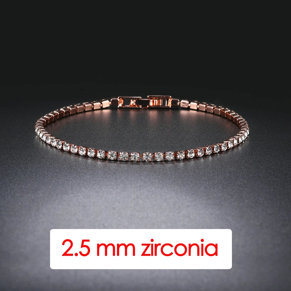 Hip Hop Iced Out 3/4/5mm Crystal Tennis Bracelet for Men Homme Punk Zirconia Women's Chain on Hand Streetwear Trendy Jewelry