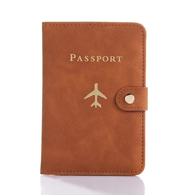 Leather Passport Holder Covers Case Waterproof Travel Credit Card Wallet Cute Passport Book for Women/Men Buckle Passport Cover