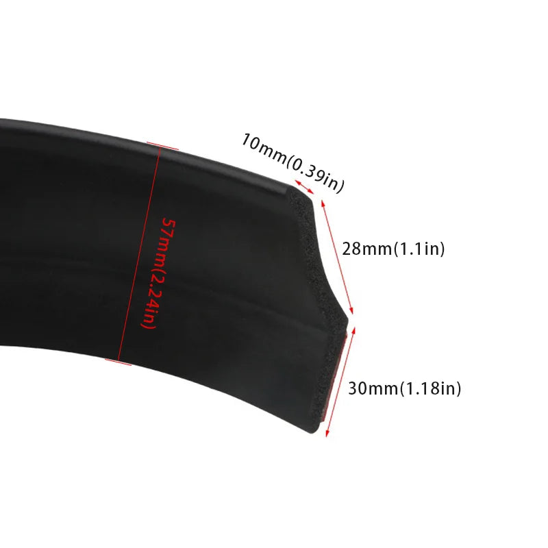 2.5m Universal Front Bumper Spoiler Lips Car Bumper Lip Protection Stickers Car Front Bumper Lip Rubber Car Bumper Rubber Strip