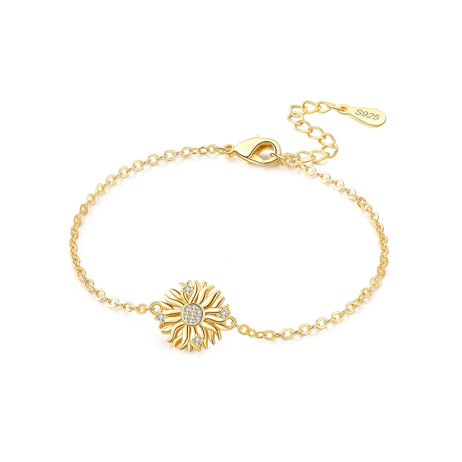 Original 925 Sterling Silver Zirconia Tennis Chain Bracelet for Women Adjustable Gold Color Hot Sale Ideal Birthday Party Gifts