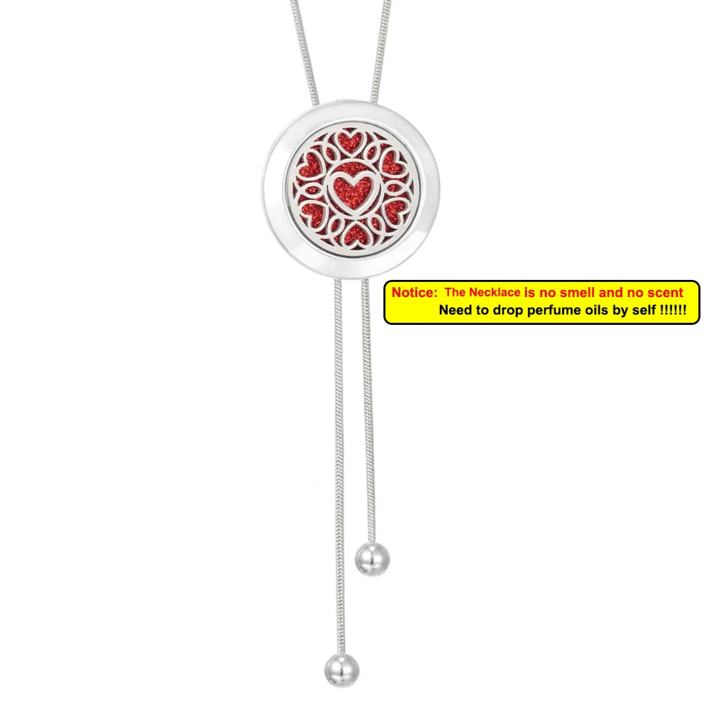 Tree Of Life Aromatherapy Necklace Spiral Open Perfume Locket Essential Oil Diffuser Tassel Pendant Necklace Aroma Jewelry Gift