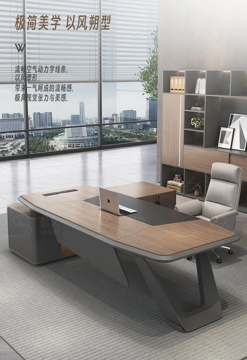 European Modern Office Desk Wooden Computer Gaming Decoration Drawer Office Desk Luxury Storage Meuble Bureau Home Furniture