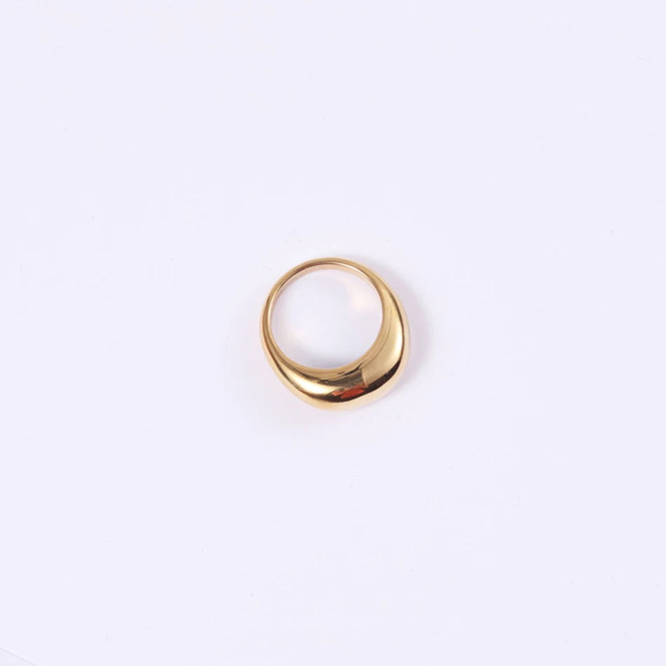 SUNIBI Fashion Simple Stainless Steel Rings for Women Arc Rings Jewellery Couple Anniversary Geometric Ring Size 5 6 7 8 Jewelry