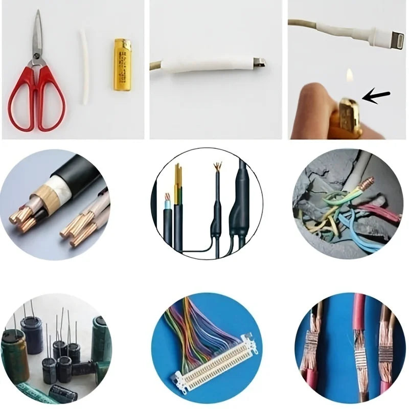 127PCS Black Red Heat Shrink Tubing 2:1 Assortment Polyolefin Tube Car Cable Sleeving Wrap Wire Kit