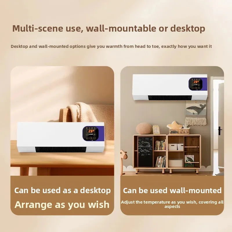 Household Wall Mounted Bathroom Energy Saving Quick Heating Electric Heater Desktop Remote Control Dual Purpose Heater