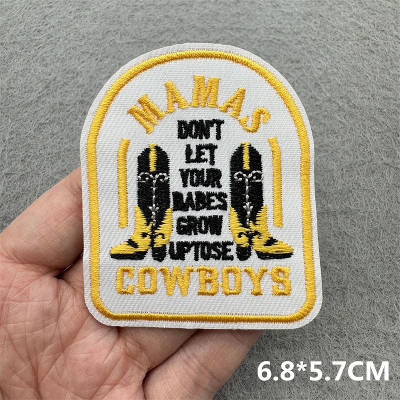 Western Cowboy Embroidered Patches DIY Boots Horse Patch For Clothing Iron On Patches Jackets Backpack Hats Sew Badges Patches
