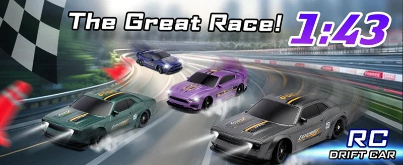 4WD RC Drift Car 1:43 Remote Control Cars Truck 4x4 Racing Drifting 2.4G Radio Mini Vehicle Model Toy Gift for Adults Kids Boys