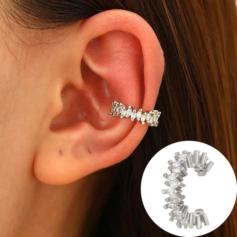 1Pc Hot Sale Horse Eye Zircon Earcuff Clips On Earring for Women Girls No Fake Piercing Cartilage Earrings Ear Ring Without Hole