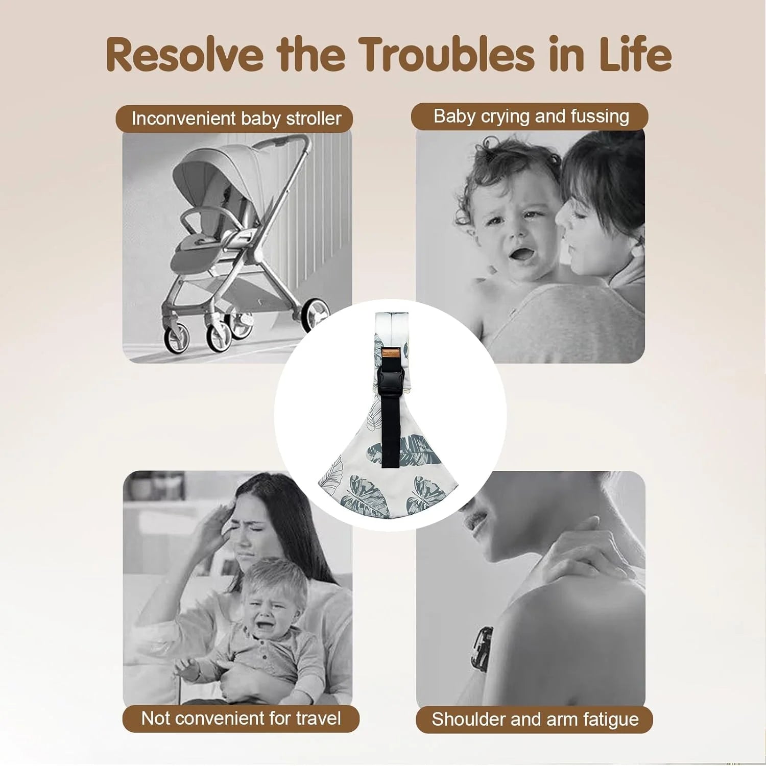 Baby Sling Carrier Toddler Carrier New Baby Sling Portable and Lightweight Sling Non-Slip Hip Seat Carrying 10-30lbs
