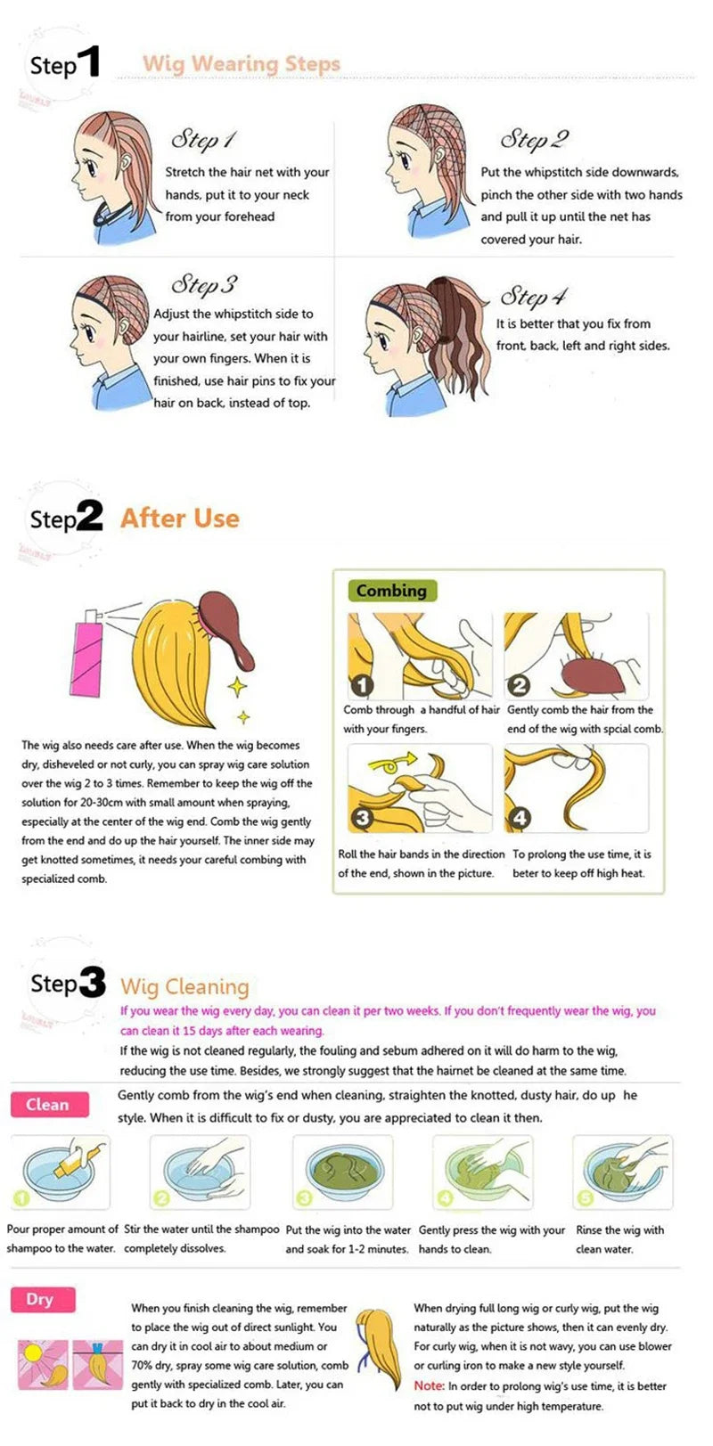 Long Straight Heat Resistant Synthetic Hair Wig Women Universal Cartoon Cosplay Wig Anime Costume Party Wigs