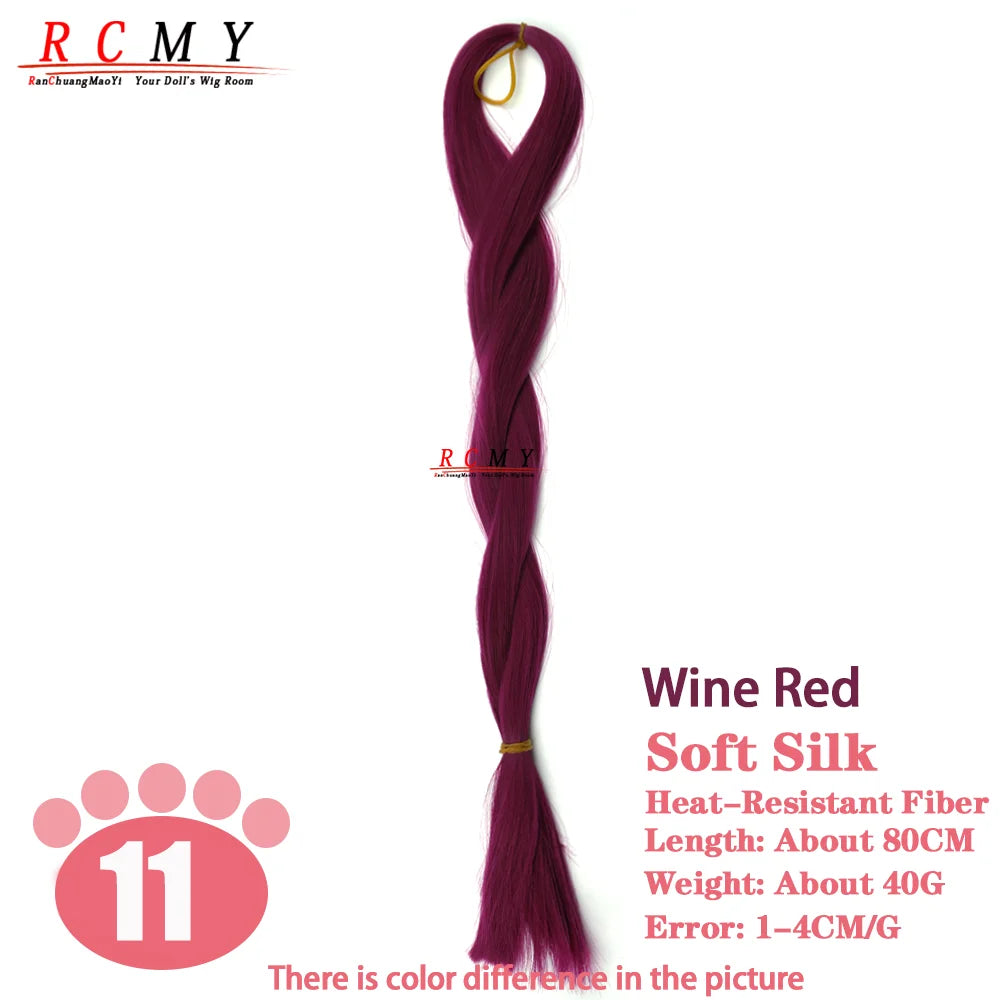 RCMY Soft Silk Doll Hair BJD/SD Blue Doll Wig Heat-resistant Synthetic Nylon Fiber 1/3 1/4 1/6 Doll Accessories