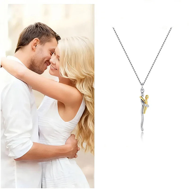 2025 Two-Tones Hug Necklace Detachable Mother And Child Pendant DIY Love Jewelry for Family Special Occasions