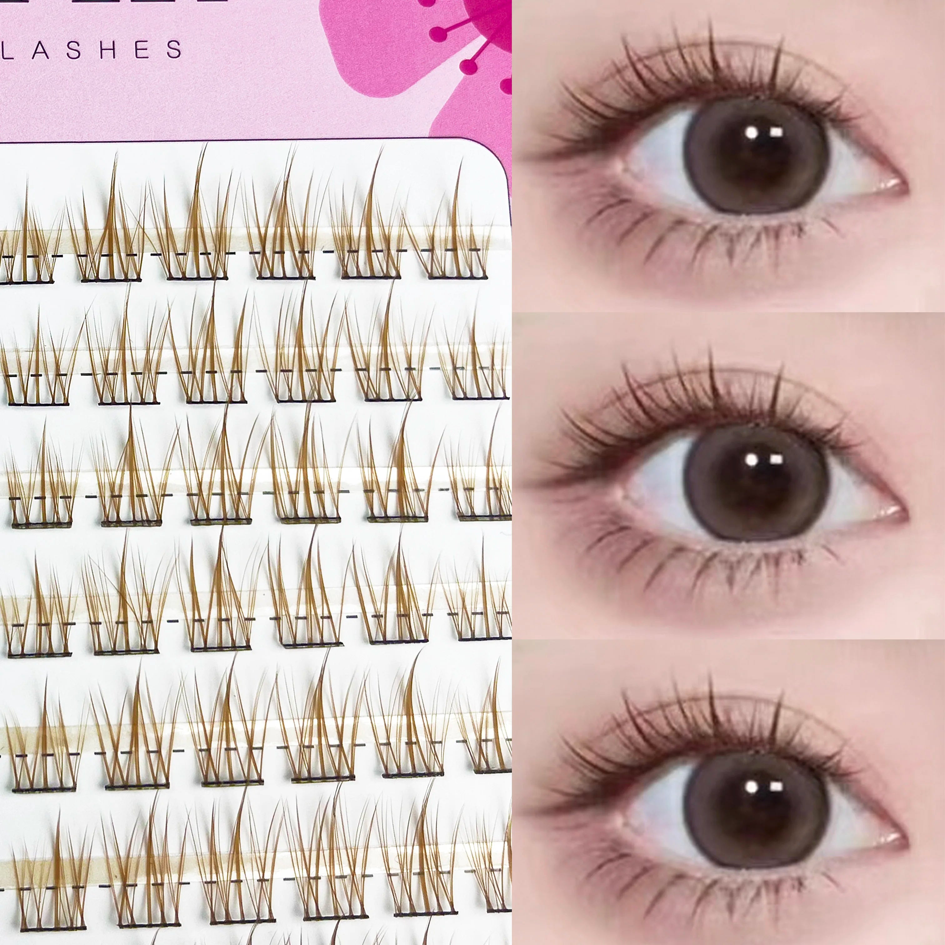 1/box 120 bundles Mink False Eyelash Natural Fishtail Lash 3D Russian Individual Eyelash Extension Cluster Makeup Tool Wholesale