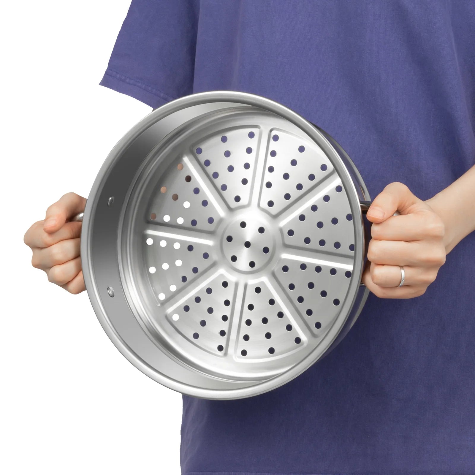 5-Layer Steamer 26cm/28cm/30cm Steam Cooker 304 Food-Grade Stainless Steel 4 Steaming Grids and 1 Cooking Pot W/ Glass Lid