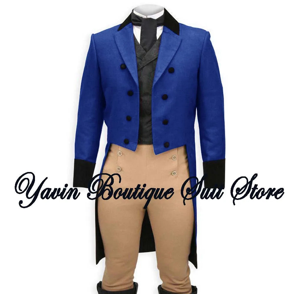 Men's 3 Piece Suit Swallow Tailed Coat Slim Fit One Breasted Tailcoat for Wedding Prom Dinner Party Blazer Pants Set