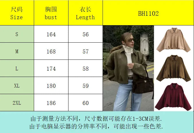 2026 Women's Fashion Loose Drop Shoulder Zip-Up Cargo Jacket Casual Top