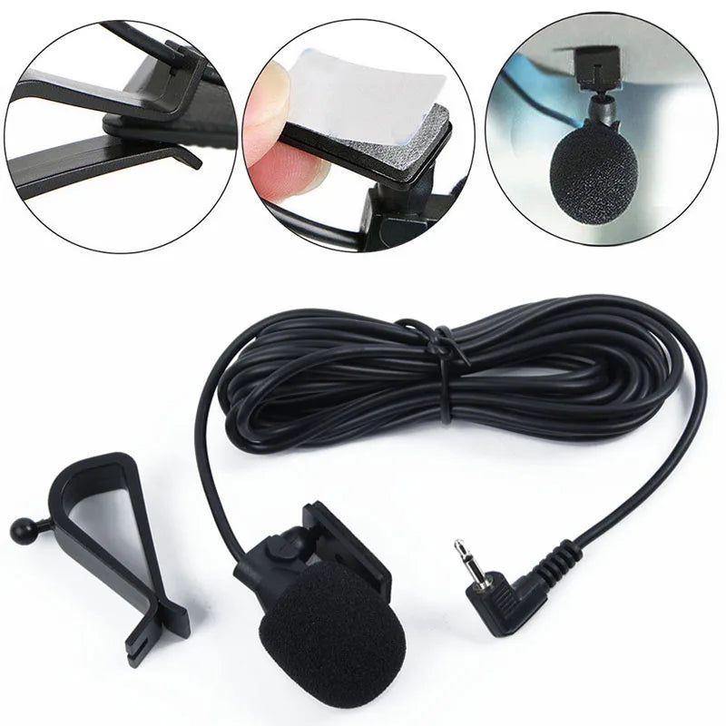 Car Microphone 3 Meters 2.5mm External Microphone For Car Pioneer Stereos Radio Receiver  Audio Hands-free Mic