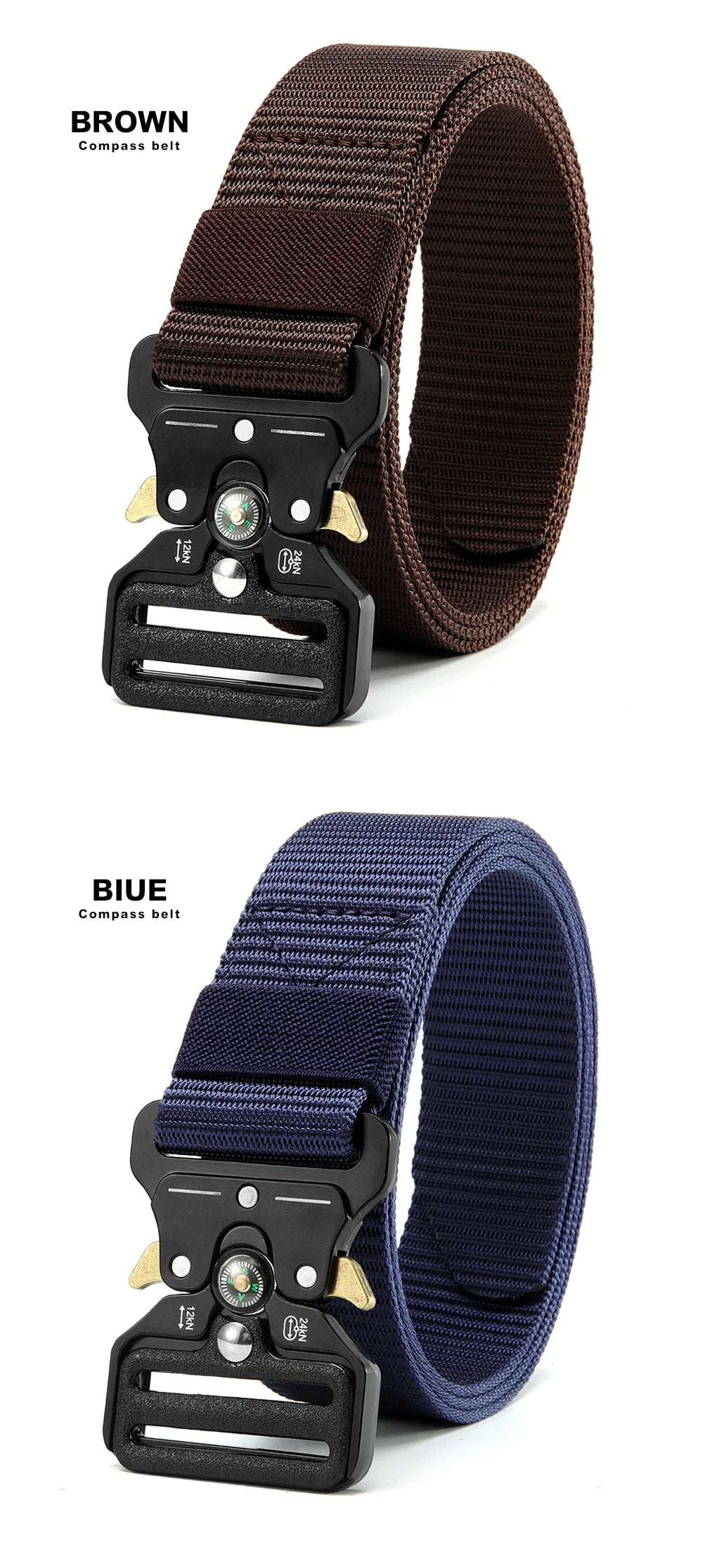 Men's Belt Outdoor Multi Function Compass Belt High Quality Canvas For Nylon Male Luxury Belts Women's Sports Jeans Neutral Belt