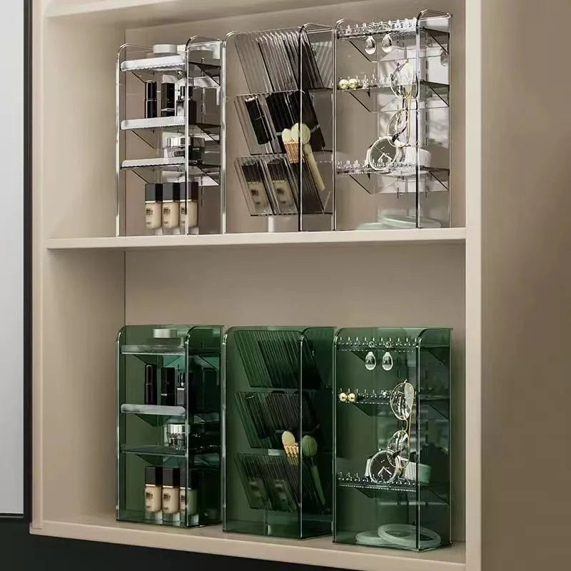 Makeup Organizer Cosmetic Lipstick Jewelry Display Cases Stackable Storage Box Brush Holder Bathroom storage organization