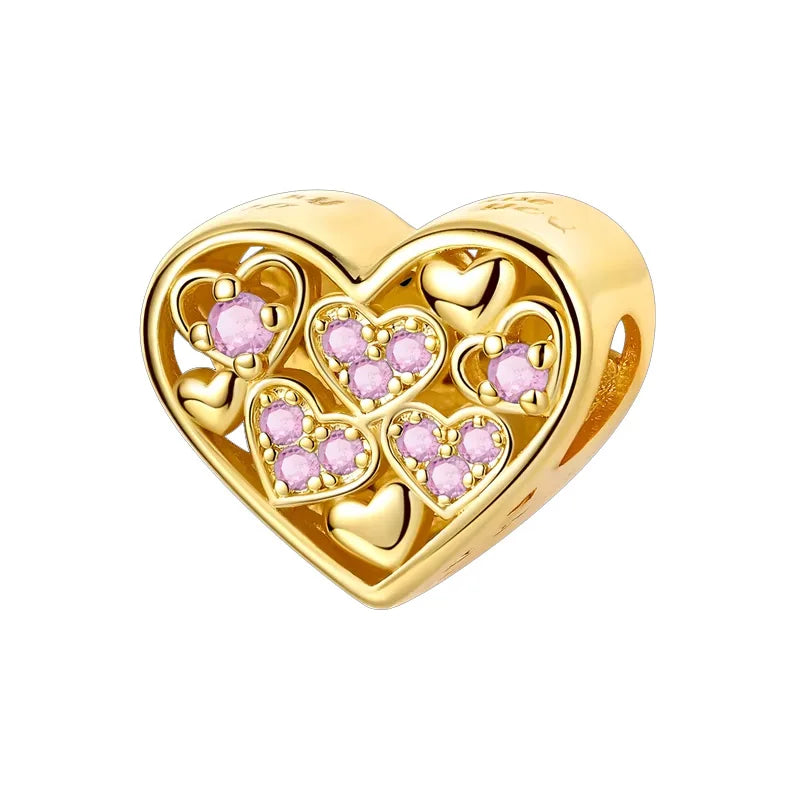 Hot Sales 925 Sterling Silver Golden Series Charms Beads Cross Devil's Eye Bow Charms Pendant Fit Original Bracelet DIY Jewelry