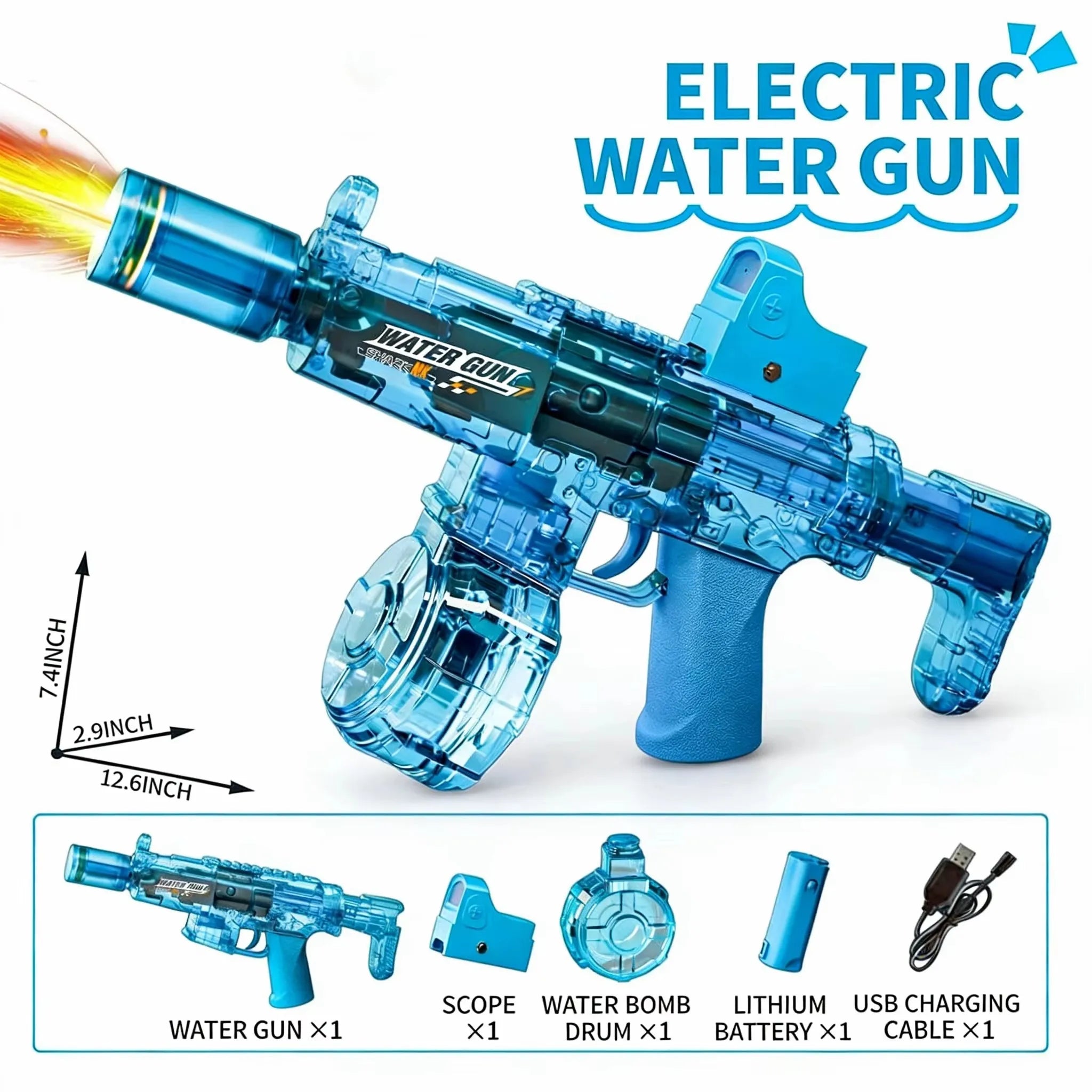 Electric Water Guns For Adults Powerful Squirt Automatic Water Suction Water Blasters Summer Outdoor Beach Toy For Boys Kid Gift