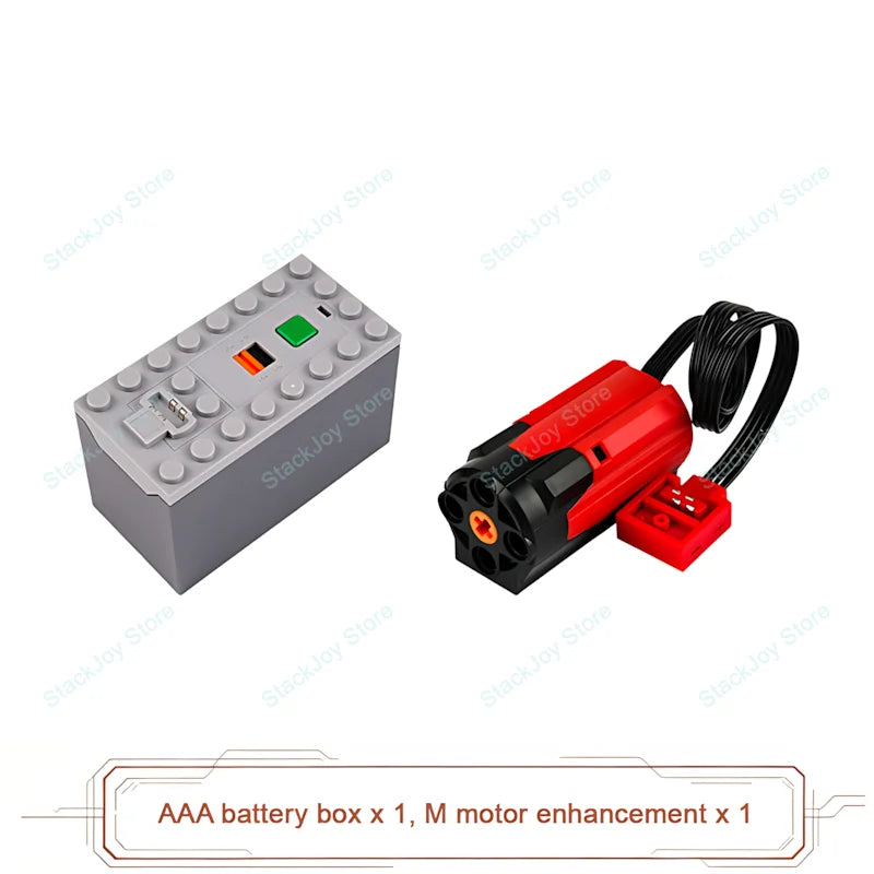 MOC Power Functions M/L/XL Motor Battery Box IR Remote Receiver for RC Car Robot Model Building Blocks Technical Modified Parts