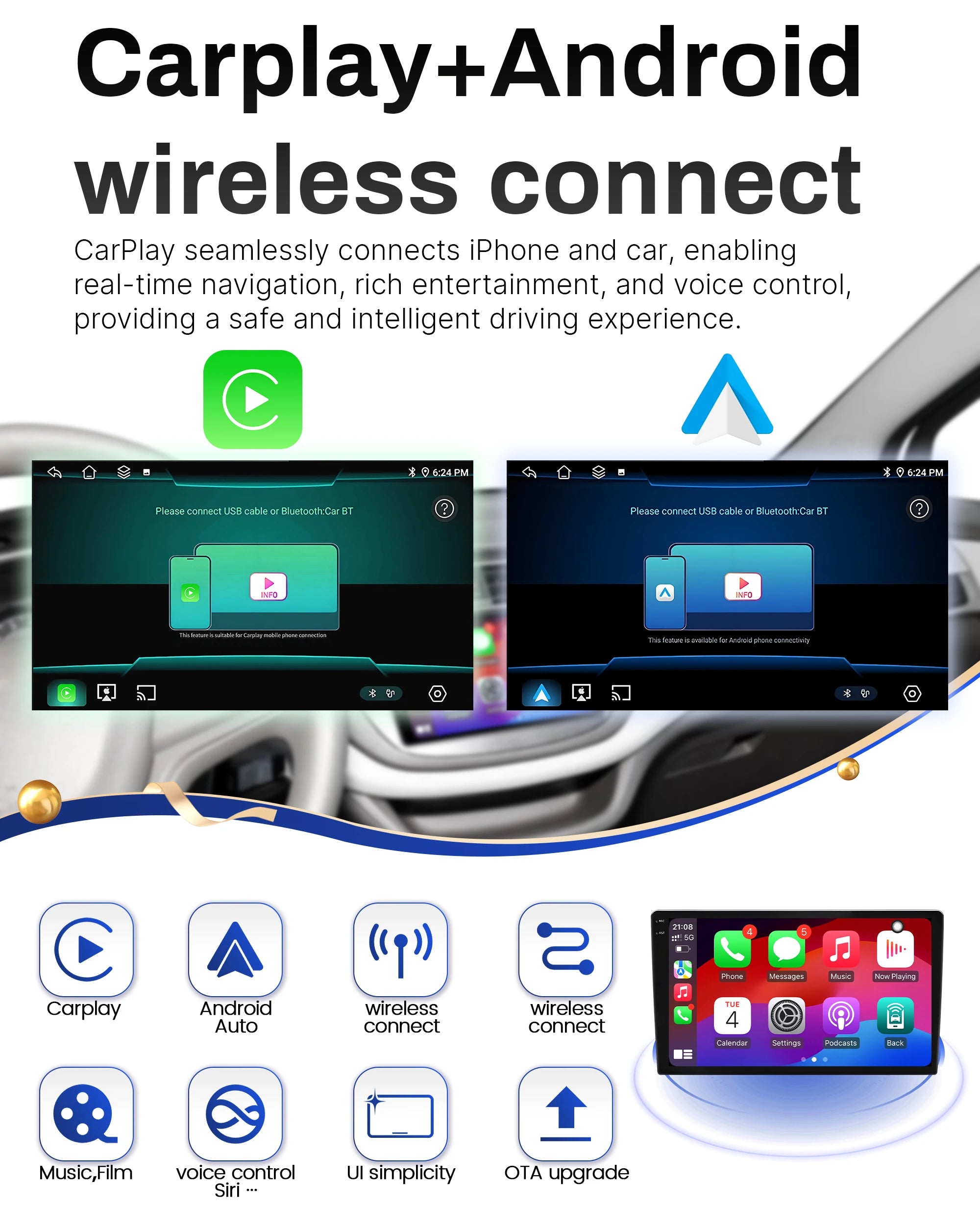 9 inch For Mazda 323 BJ 2000-2003 Car Radio Android 16  Multimedia Navigation Head Unit BT Carplay 2K QLED Screen
