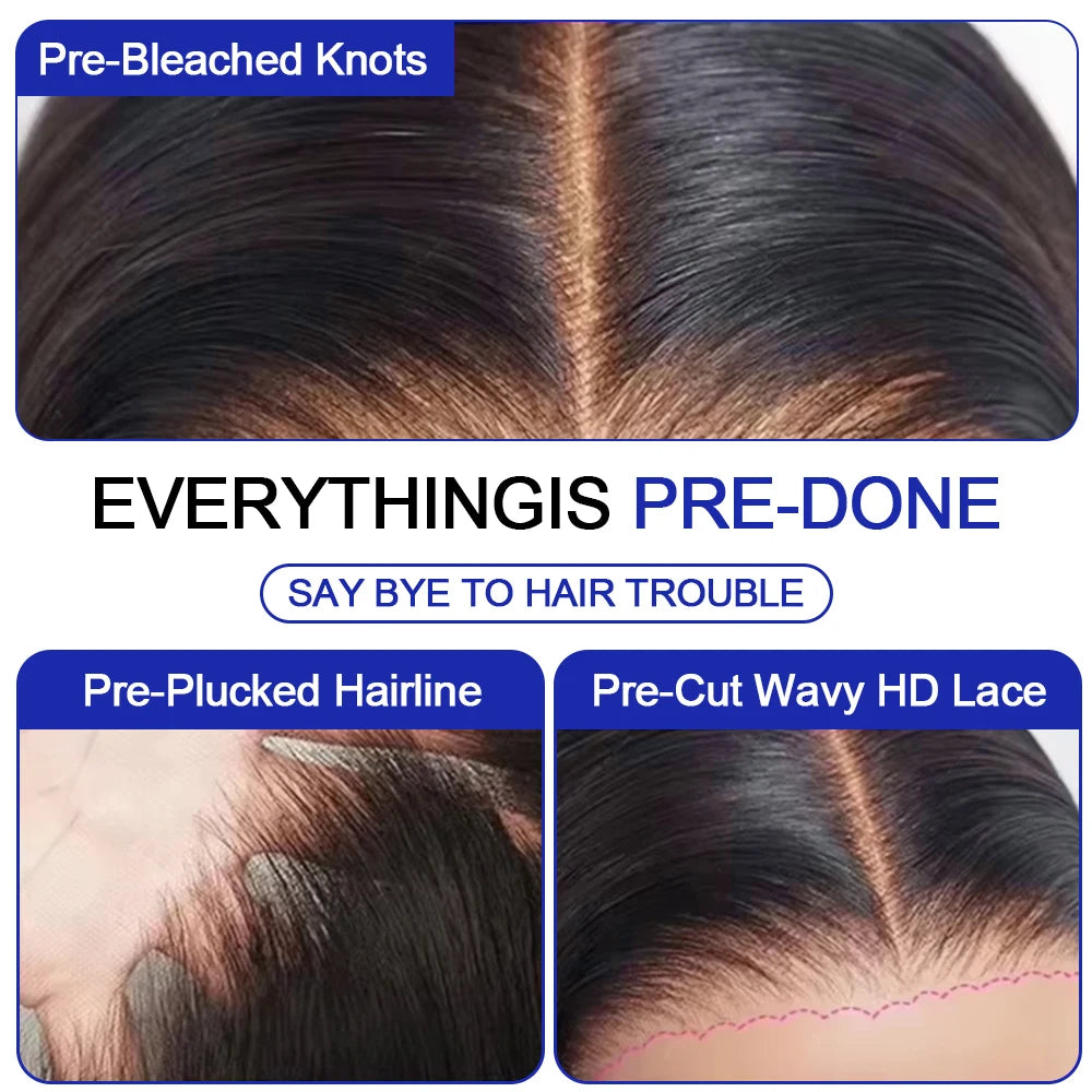 Smooth Silky Long Straight Glueless Full Lace Front Human Hair Wigs For Women Cambodian Raw Virgin 13x4 13x6 Hd Bone Straight Transparent Lace Front Wig Human Hair 40 42 Inch 300 Density Silky Straight HD Lace Frontal Wig Pre