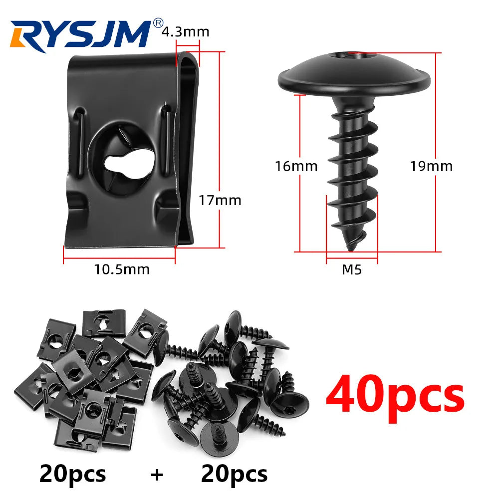 40pcs/30pcs Wall Panel Fixed Screws Self Tapping Car Engine Clamps Bolt Bumper Arch Mud Flaps Splash Guards Undertray Trim