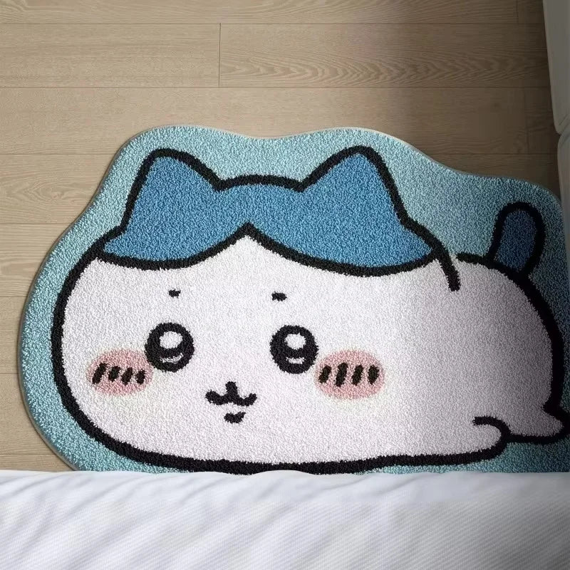 Hot Cartoon Rug Anime Hachiware Usagi Plush Floor Mat Bathroom Non-Slip Carpet Car Cushion Soft Living Room Decor Gifts