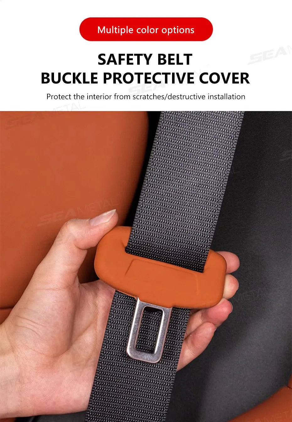 BLALION 2Pcs Seat Belt Buckle Cover Anti-Scratch Rubber Car Seat Buckle Protector Clip Protection Cover Universal for SUV Sedan