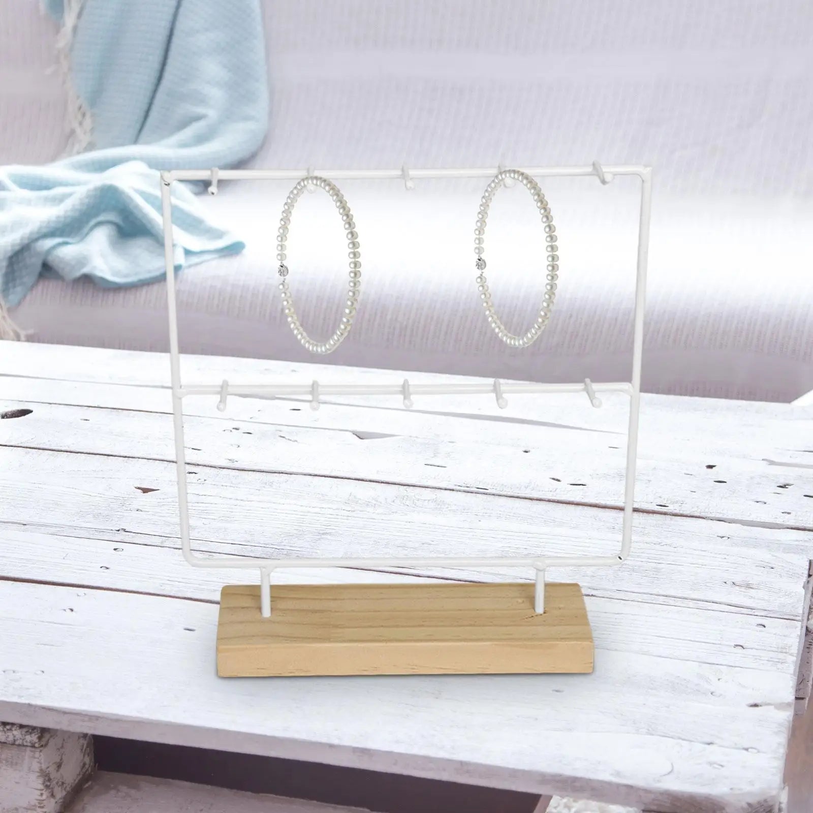 Jewelry Display Rack with 10 Hooks Earrings Organizer Jewelry Organizer for Earring Cards Pendants Bracelet Ring Hanging