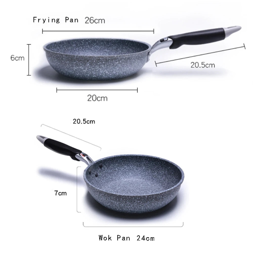 28cm Durable Non-Stick Wok Frying Pan Ceramic Pot Home Steak Skillet Pancake Fried Induction Cooker Gas Stove Special Saucepan