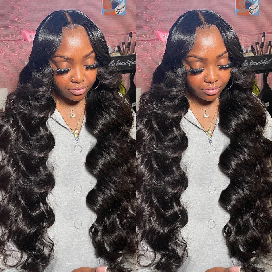 HD 40 Inches 250% 5x5 Glueless Ready To Wear Closure Burmese Remy Human Hair 13x6 Lace Front Human Hair Wigs Transparent Body Wave 13x4 Lace Frontal Wig