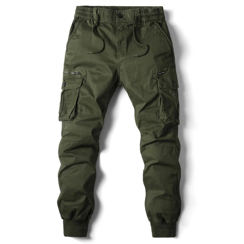 New Cotton Men Cargo Pants Khaki Casual Men Tactical Joggers Cargo Multi-Pocket Fashion Black Army Light gray Trousers Work Wear