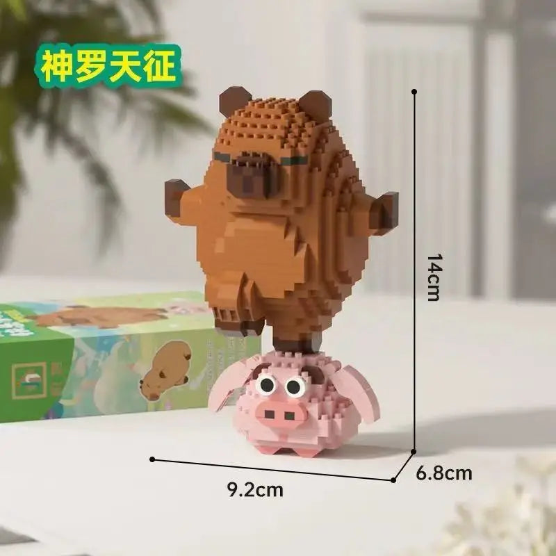 Lovely Cartoon Animals Capybara Micro Diamond Block Construction Model Building Bricks Educational STEM Toys For Kids Gift