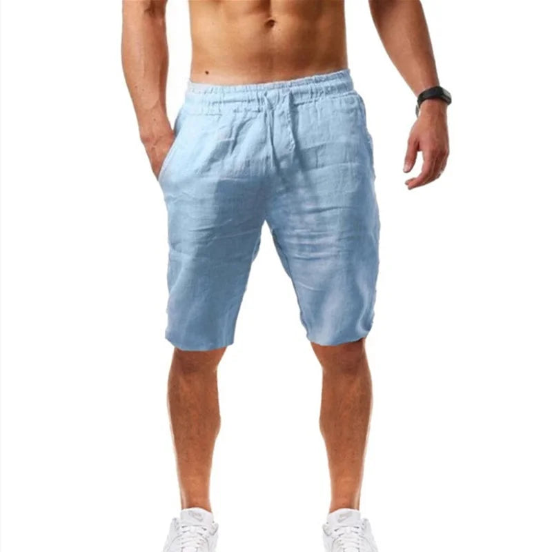 2025 Men's Cotton Shorts Pants Male Summer Breathable Solid Color Short Trousers Fitness Streetwear S-5XL 1PC