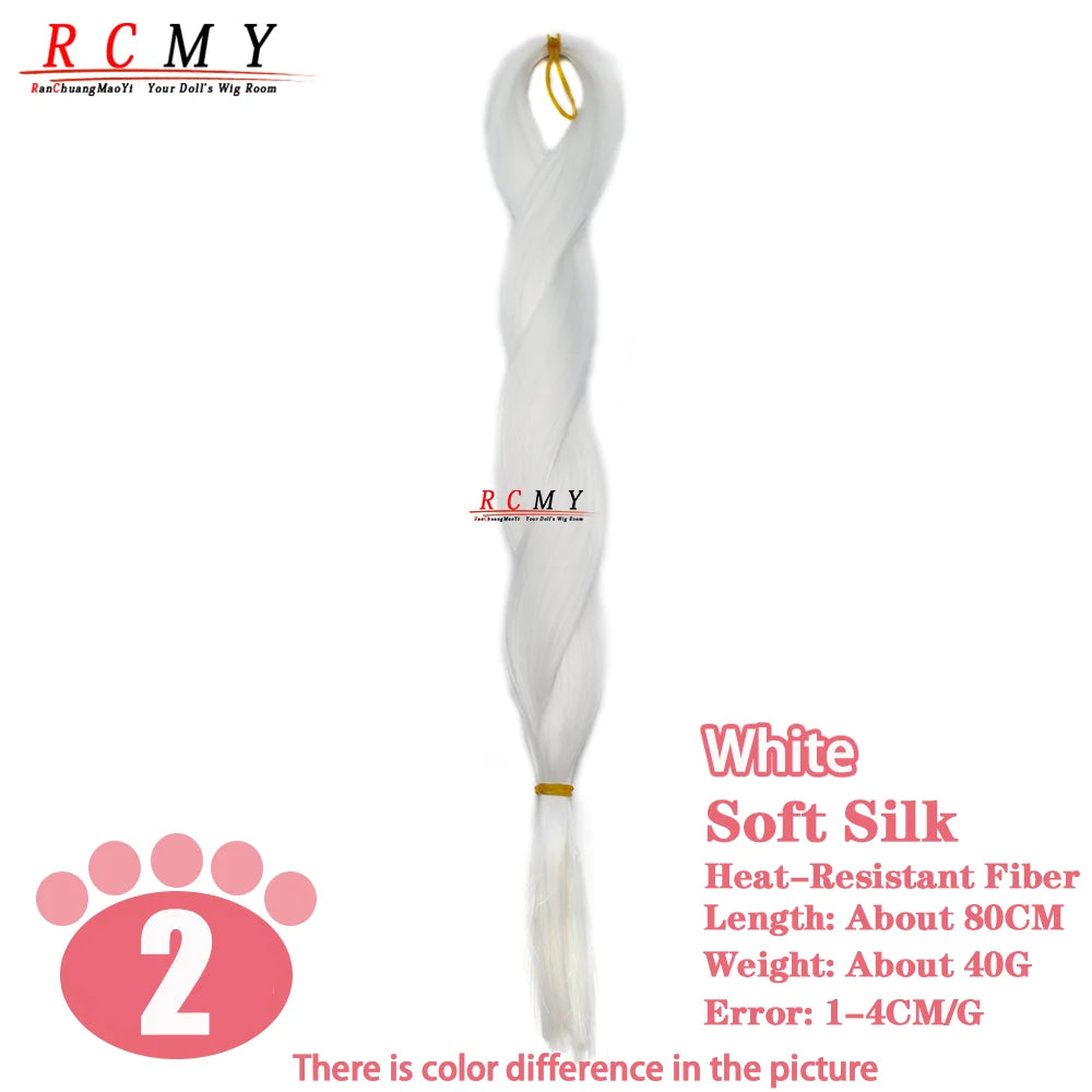 RCMY Soft Silk Doll Hair BJD/SD Blue Doll Wig Heat-resistant Synthetic Nylon Fiber 1/3 1/4 1/6 Doll Accessories