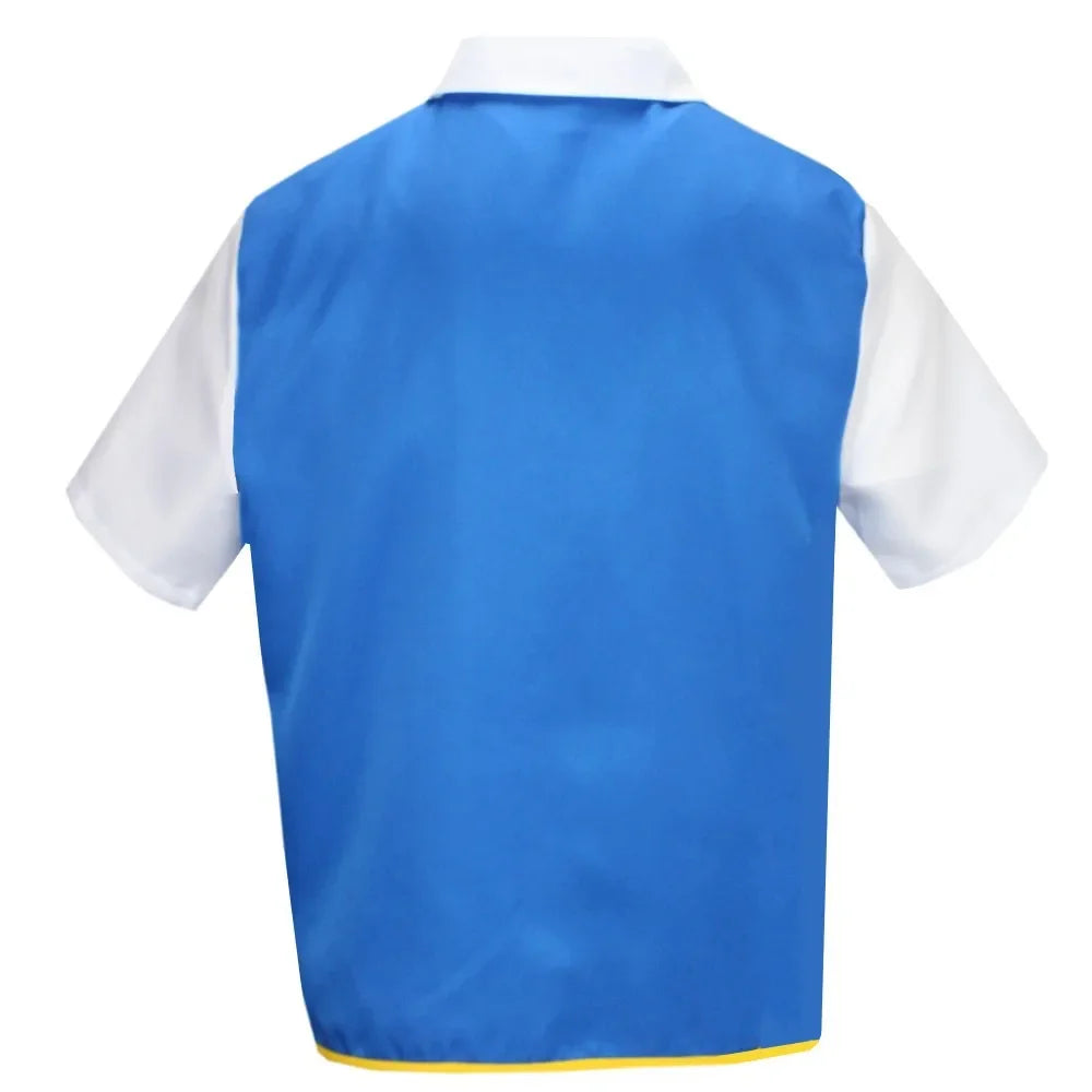 Men Anime Trainer Cosplay Costume Boys Ash Ketchum Adult for Girls Halloween Women Disfraz Party Blue Jacket Cap and Gloves Sets