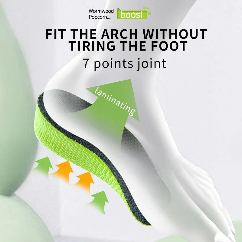 Memory Foam Height Increase Insoles for Men Women Orthopedic Arch Support Flat Feet Heel Lift Shoe Inserts Comfort Foot Care Pad