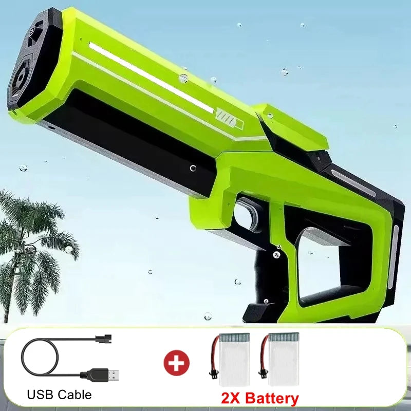 Electric Water Blaster Gun Children Automatic Water Pistol WaterGun with Led Light Summer Outdoor Game Party Toy for Adults Kids