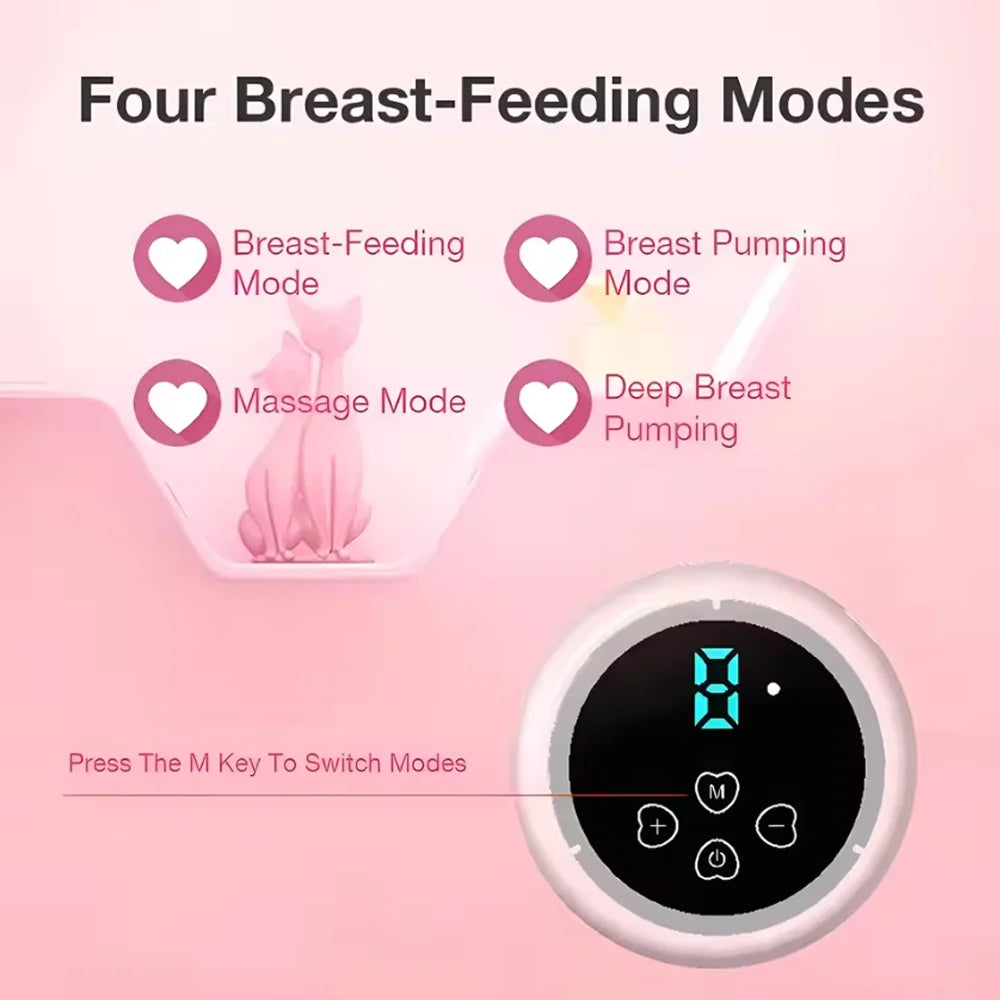 Portable Breast Pump Electric Intelligent Integrated High Suction Breast Pump Breast Milk Postpartum Fortable Painless Silent