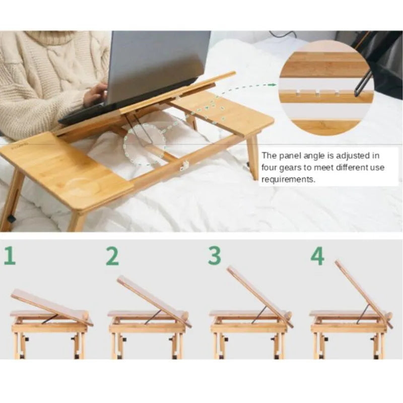 Home Folding Laptop Desk for Bed & Sofa Laptop Bed Tray Table Desk Portable Lap Desk for Study and Reading Bed Top Tray Table