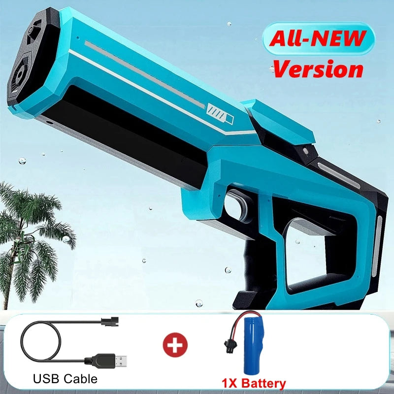 Electric Water Blaster Gun Children Automatic Water Pistol WaterGun with Led Light Summer Outdoor Game Party Toy for Adults Kids