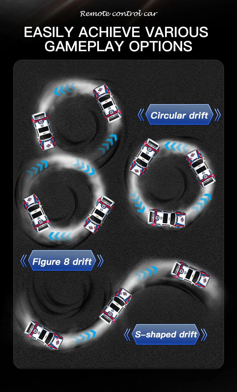 4WD RC Drift Car 1:43 Remote Control Cars Truck 4x4 Racing Drifting 2.4G Radio Mini Vehicle Model Toy Gift for Adults Kids Boys