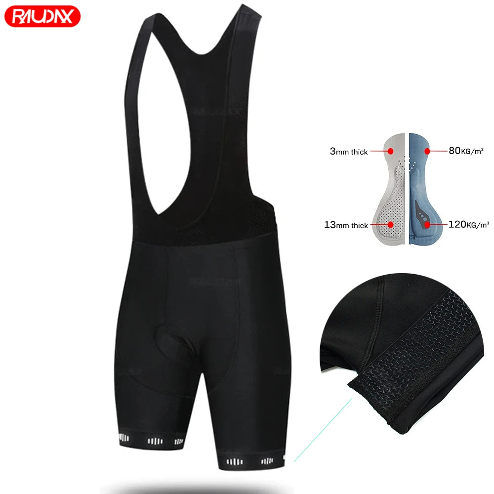 RAUDAX Men's Short Sleeve Cycling Jersey Set with Bib Shorts MTB Bike Clothing High Quality Ropa Ciclismo Bicycle Uniform