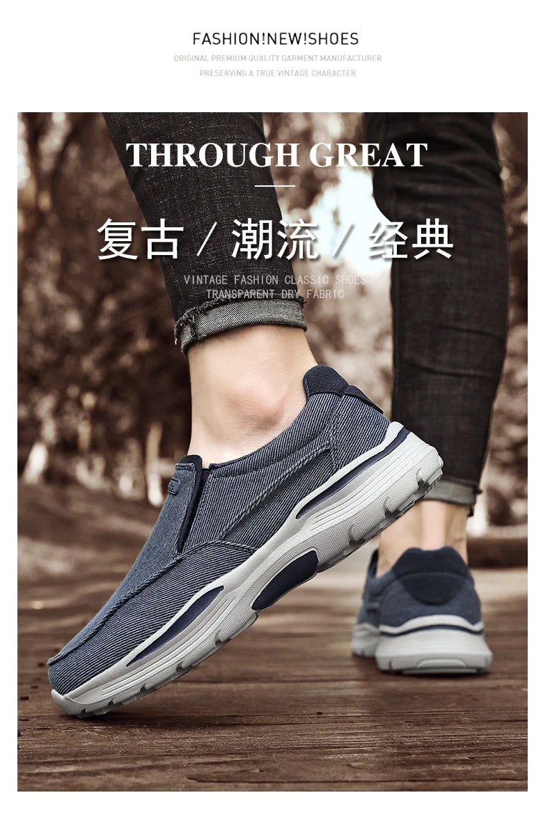 Men's Lightweight Canvas Loafers for Outdoor Hiking Camping Casual Sports Running Jogging Shoes Size 39-48