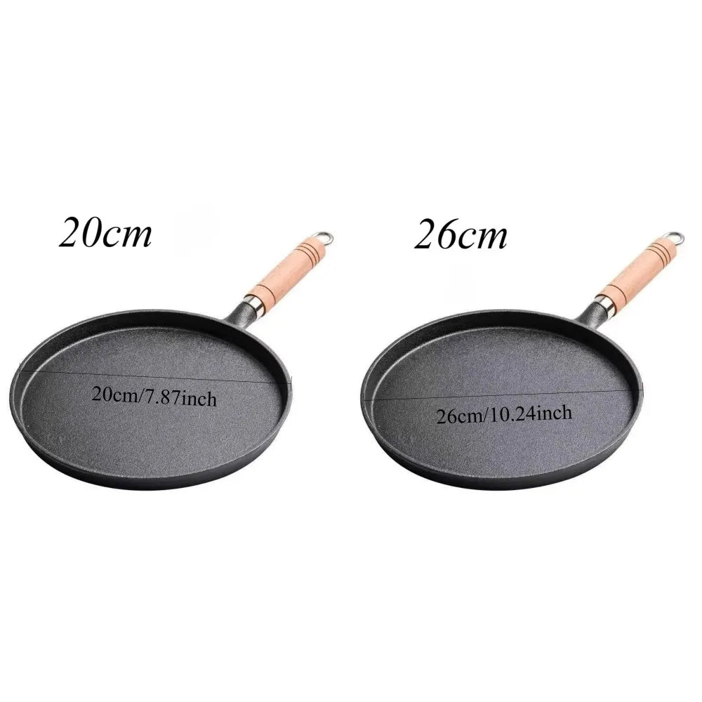 1Pcs Cast Iron Frying Pan Uncoated Non-stick Egg Pancake Pan Crepe Maker Steak Frying Pot Gas Induction Cooker Kitchen Cookware