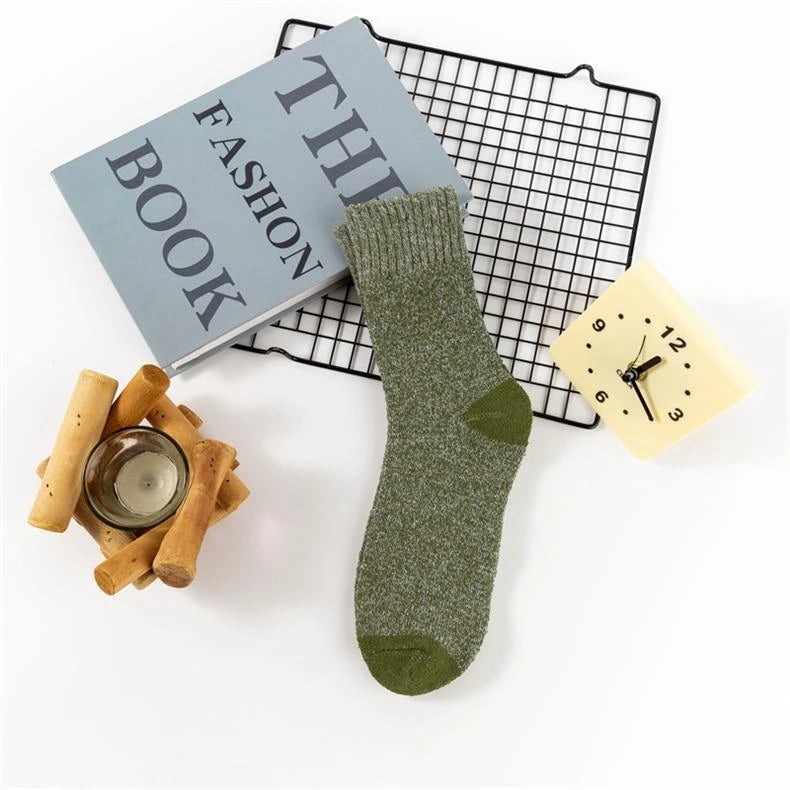 Winter Warm Thick Towel Bottom Man Socks Wool Male Slipper Merino Against Cold Snow Mid-Calf For Men And Women Thermal Thickened