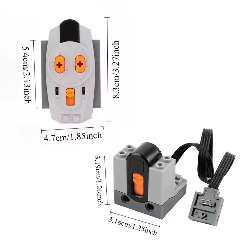 MOC Power Functions M/L/XL Motor Battery Box IR Remote Receiver for RC Car Robot Model Building Blocks Technical Modified Parts